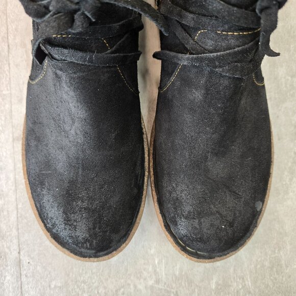 Born Chukka Boot 8.5 Black Leather Distressed Comfort Desert Grunge Ankle Bootie - Picture 9 of 13